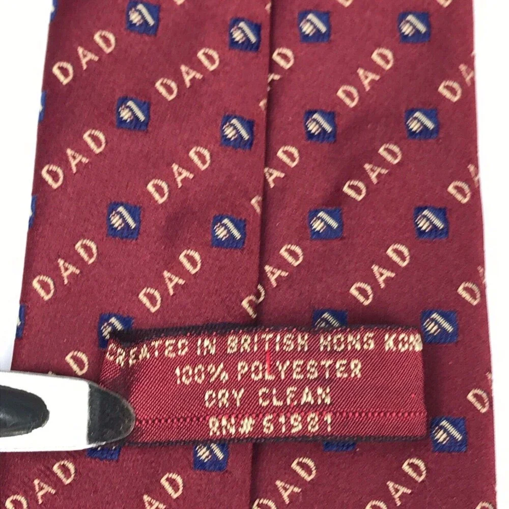 #1 Dad Father Family Father's Day Gift Red Classic Short Men's Tie Necktie 3x54